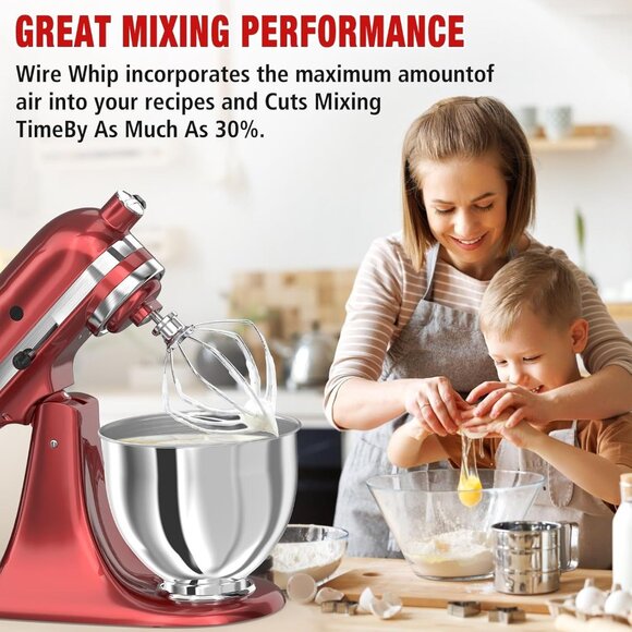 Stainless Steel Stand Mixer Attachments 3-Piece Set for KitchenAid 4.5–5 Qt - Picture 6 of 7